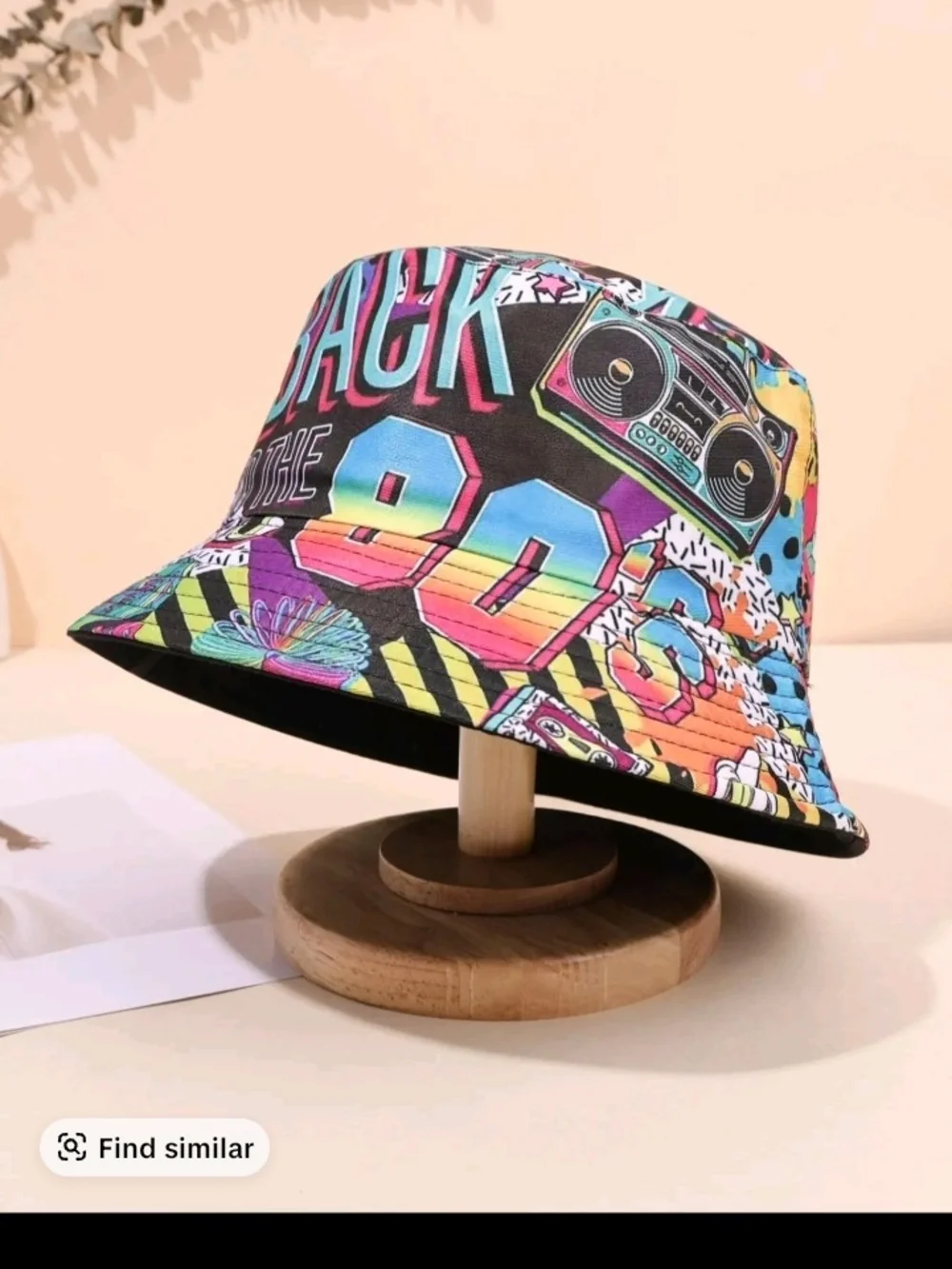 Multicolor 'Back to the 90s' Graphic Bucket Hat